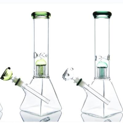 China Quadrilateral 10 Inch Glass Hookah Shisha Bottle Bottom Mushroom Filter Glass Water Pipe for sale