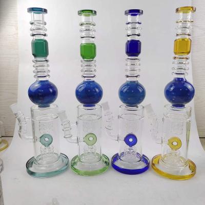 China 19 Inches Borosilicate Glass Pipe Frosted Lookah Glass Smoking Bong for sale