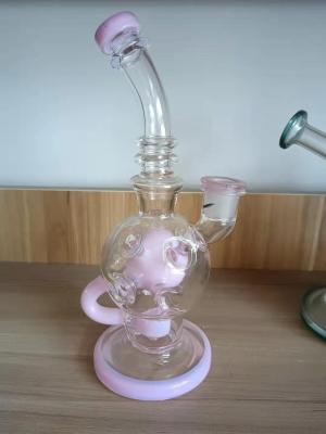 China Pink Modern Big Glass Hookah Shisha With Spring Filter 12Inch for sale