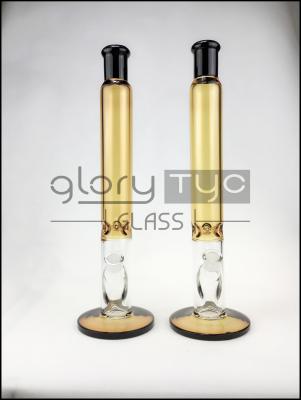 China 16 Inch Glass Cross Smoking Water Pipe With Inline Percolator Hookah Water Pipes for sale