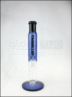 China Blue Handheld Borosilicate Straight Glass Water Pipe High Temperature 18Inch for sale