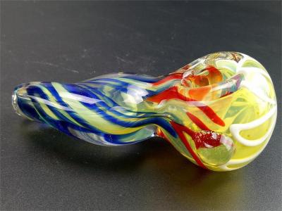 China Handblown Colorful Glass Spoon Herb Water Smoking Oil Burner Bong 100g for sale