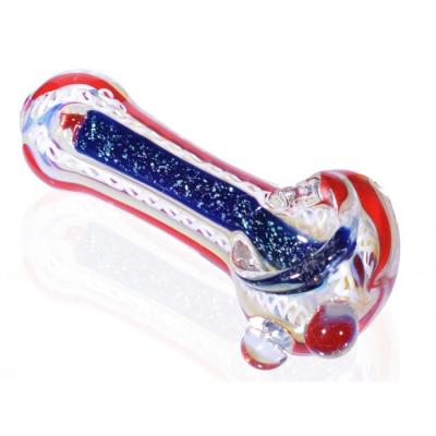 China Blown Glass Hand Pipes Beautifully Handcrafted Bubbler Smoking Pipes 120g for sale