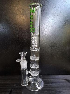 China Three Layer Recycler Glass Bong Honeycomb Ablets Filter Bongs 12.5 Inch 18.8mm Joint for sale