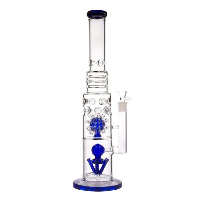 China Double Percolator Glass Bongs Hookah Heavy Glass 9mm for sale