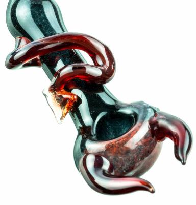 China 4inch Glass Hand Pipes Weeding Water Smoking Herb Dugout Tobacco Hand Spoon Pipes for sale