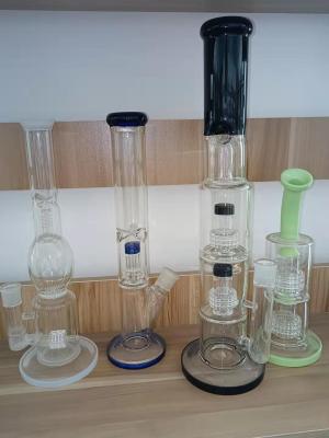 China Thick Glass Water Pipe Bubbler Blue Bong Dab Rig 14mm Joint for sale