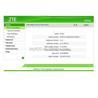 China FTTX Wifi Dual Frequency Band For ZTE ZXHN F670L F670 4GE+1Tel.+1USB+2.4G 5G Wifi For C600 OLT TR-069 for sale