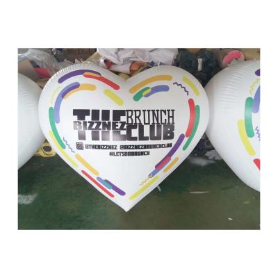 China Promotion BOYI PVC Advertising Shape Inflatable Custom Giant Advertising White PVC Heart Balloon for sale