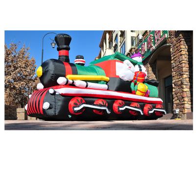 China Events BOYI Outdoor Inflatable Santa Claus, Inflatable Father Christmas, Inflatable Santa On The Train for sale