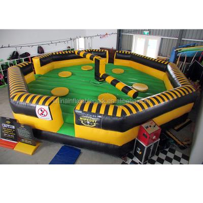 China Outdoor Custom Inflatable Sweeper Melting Machine Inflatable Wipeout Sports Games for sale