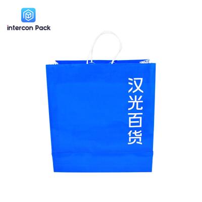 China Bolsos de compras impresos de encargo grabados en relieve de Kraft con la impresión del fotograbado de las manijas en venta