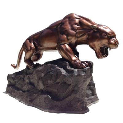 China Europe Garden Park Sculpture Animal Bronze Casting Statue Black Panther Statue Brass Copper Life Size Sculpture For Sale for sale