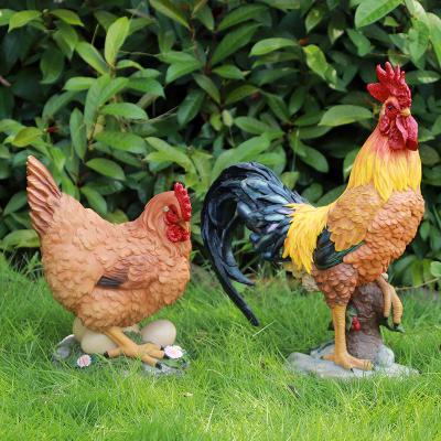 China Europe Life Size Fiberglass Sculpture Rooster Statue Animal Sculpture For Park for sale