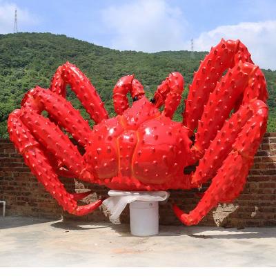 China Europe Seafood Market Decor Light Fiberglass Crab Sculpture Statue For Shopping for sale