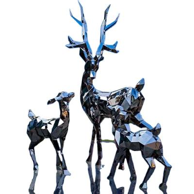 China Europe stainless steel metal animals subtract to carve life size giraffe sculpture for wholesale for sale