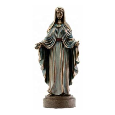 China Europe Wholesale Virgin Mary Statue Religious Sculpture Statue Life Size Bronze Modern Statue Virgin Metal Crafts Figure for sale