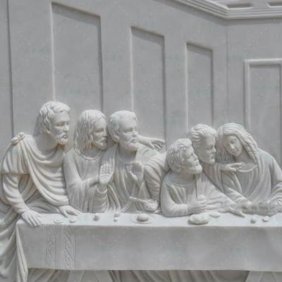 China Modern The Last Supper Marble Statue Marble Sculpture Wall Home Decor Marble Carving Wall For Sale for sale