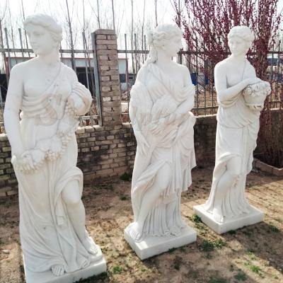 China Modern Garden Decorative Ancient Classical Greek Marble Statue Four Seasons Stone Sculpture Four Seasons Life Size Marble Statues for sale