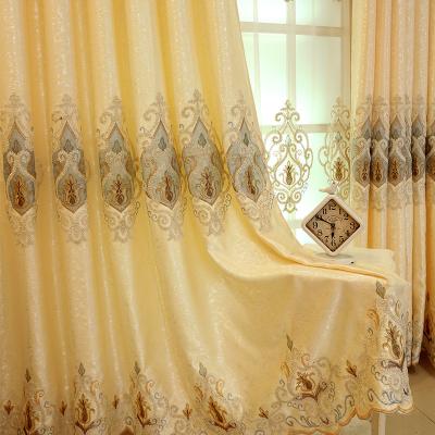 China Top Border Hot Selling European Style Embroidered Curtains, Modern Double-Layer Living Room Decorative Curtains Drapes Living Room for sale