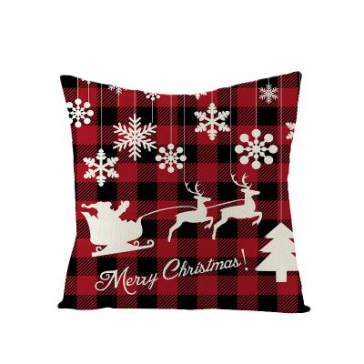 China Hot Sale Non-Toxic Santa Claus Digital Printing Christmas Lattice Pillow Covers For Christmas Holiday Decoration for sale