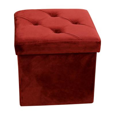 China Large Quantity Velvet Modern Ottoman Ottoman Style Foldable Stool For Living Room for sale