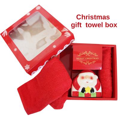 China Promotional Gift TISSUE HOLDER WITH GIFT BOX IN CHRISTMAS DESIGNS WITH KITCHEN TOWEL 50X70CM Rectangle Custom Gift Box for sale