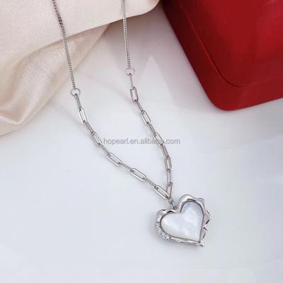 China Delicacy 925 Sterling Silver Heart Pendant Necklace Women's Romantic Girl's Fine Jewelry 9XL01B for sale