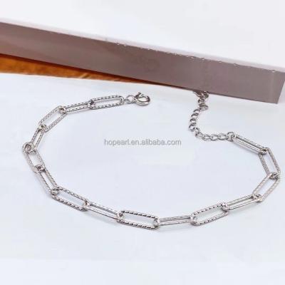 China FASHIONABLE simple 9YL04B link chain bracelet 925 Sterling Silver for sale