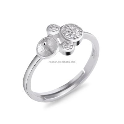 China Cute Sterling Silver SSR242 Ring DIY Bead Findings 925 Silver Settings for sale