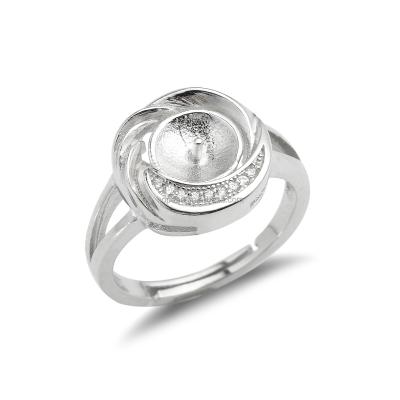 China Solid 925 Sterling Silver SSR134 Sterling Silver Ring Settings Pearl Jewelry Mounting Base Designs For Women for sale