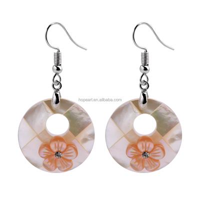 China BOHEMIA MOP151 Shell Natural Earring Rose Flower White For Women Girls for sale