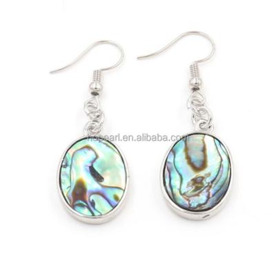 China BOHEMIA MOP247 Simple Oval Stud Earrings For Women Abalone Shell Wholesale for sale