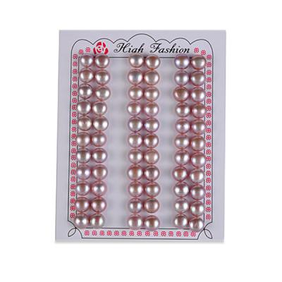 China For Earrings Pendants Jewelry Making LPB35 Light Purple Freshwater Cultured Pearl Half Hole Button Shape Loose Beads For DIY Making for sale