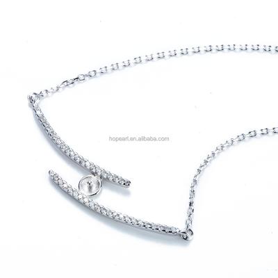 China FASHIONABLE Necklace SSN138 Settings For Bead Holder Two Rows Zircon 925 Sterling Silver for sale