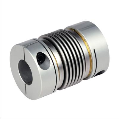 China Hotels Spring Metal Coupling Bellows Clamp Flexible Shafts Type Spring Coupling For Step Motor for sale