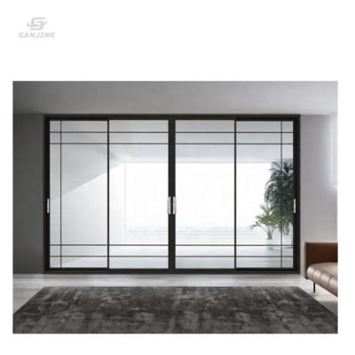 China Sanjing windproof window aluminum janelas ventanas aluminio double white aluminum windows doors for sale