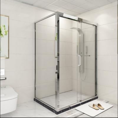 China Frameless Tempered Aluminum Sliding Glass 3 Panel Modern Shower Doors Glass for sale