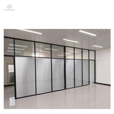 China Courtyard Sanjing Double Glass Aluminum Partition Glass Wall Interior Glass Wall For Office for sale