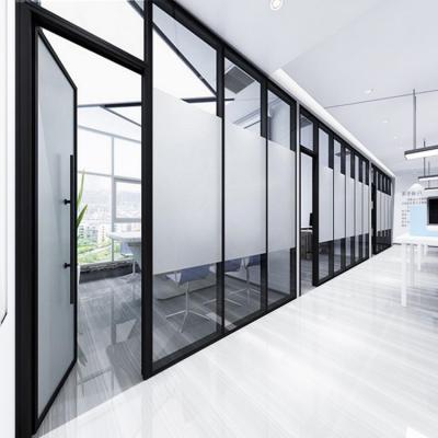 China Courtyard French Style Aluminum Frame Office Wall Glass Partition for sale