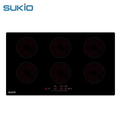 China Hotel OEM ODM High Power Coker Six Electric Infrafred Cooktop Ceramic Hob 6 Ceramic Cooker for sale