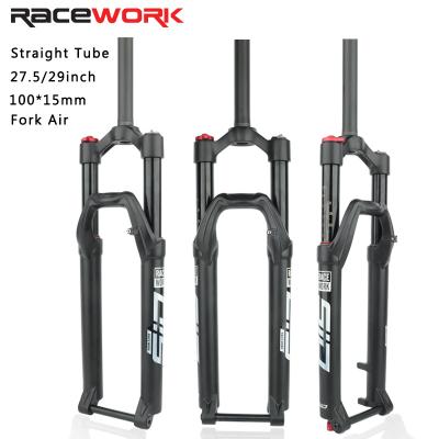 China RACEWORK Mountain Bikes Mountain Bike Air Fork Through Axle With Linked Fit New MTB Front Suspension 27.5/29er RL Right 100*15mm for sale