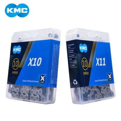 China KMC Chain X10 X11 MTB Road Bicycle Chains 10S 11 Speed ​​116L With Magic Button For Mountain Bike Folding BMX Bike Bikes X10 Part for sale