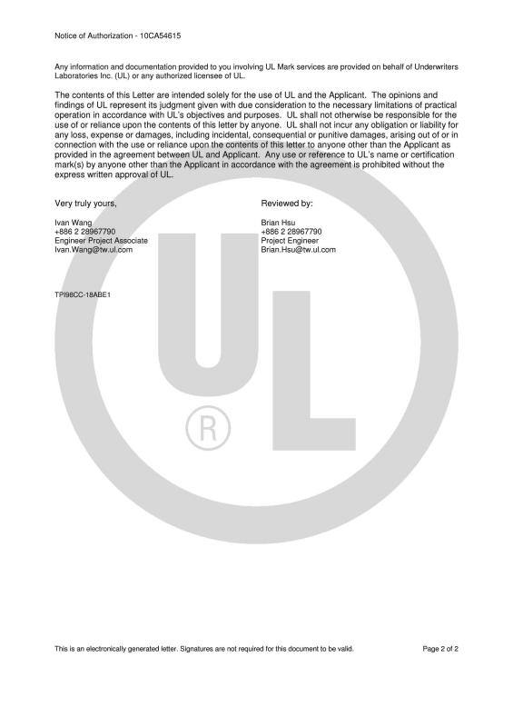 UL certification-2 - Hangzhou LEEHON Industrial and Trade Co.,Ltd.