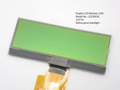 China STN COG transflective lcd display 122 * 32 yellow - green backlight , serial lcd display for sale