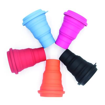 China Sustainable Factory Supplier Wholesaler Eco-friendly Portable Cup With Collapsible Lid Silicone Cup for sale