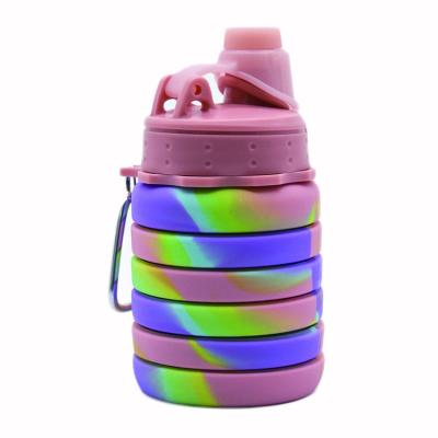 China Viable BPA Free Camouflage Pomegranate Shape Collapsible Collapsible Silicone Water Bottle for sale