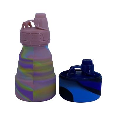 China Personalized Hot Selling Viable Silicone Outdoor Sports Kids Leakproof Collapsible Water Bottle for sale