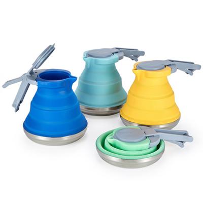 China Sustainable Hot selling silicone foldable collapsible portable water kettle for sale