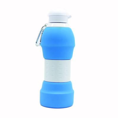 China ODM Factory Price Viable Custom Logo Travel Outdoor Folding Silicone Water Bottle For Sports for sale